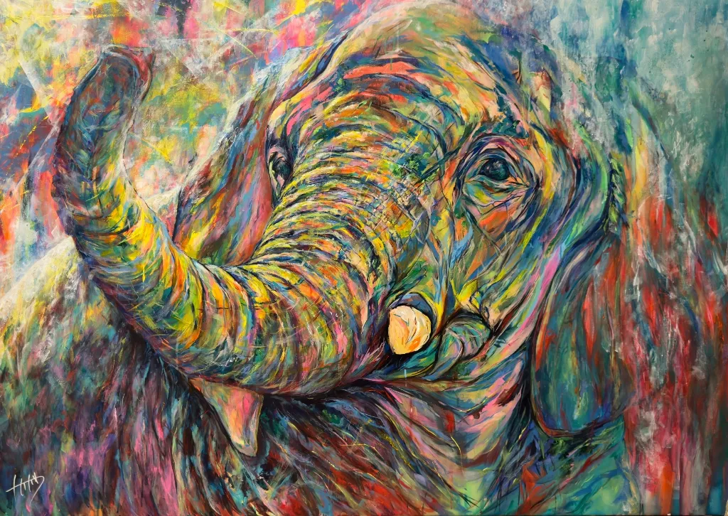 ART LAB PAONの象をモチーフにしたアートワーク